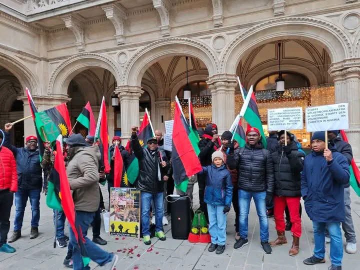IPOB in Austria Holds Protest Asking for Kanu’s Release IPOB in Austria